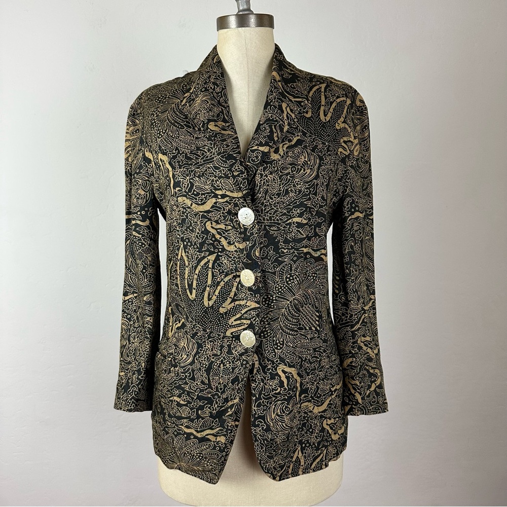 Vintage Malisy Intricate Design Linen Blazer